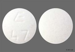 White Round E 47 - Fosinopril Sodium 40mg Tablet