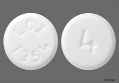White Round Lci 1354 And 4 - Hydromorphone Hydrochloride 4mg Tablet