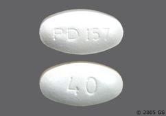White Oval Pd 157 And 40 - Atorvastatin Calcium 40mg Tablet