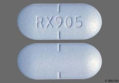 Blue Oblong Rx 905 - Valacyclovir Hydrochloride 1g Tablet