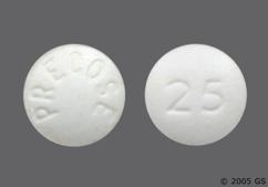 White Round 25 And Precose - Acarbose 25mg Tablet