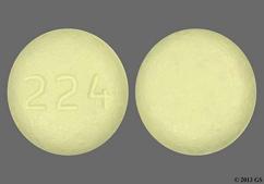 Yellow Round 224 - Tiagabine Hydrochloride 4mg Tablet