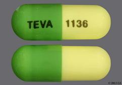 Yellow And Green Teva 1136 - Acitretin 25mg Capsule