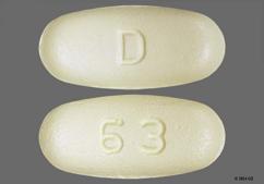 Yellow Oval D And 63 - Clarithromycin 500mg Tablet