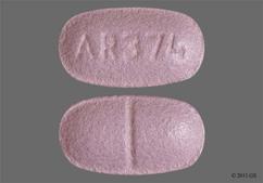 Purple Oblong Ar374 - Colchicine 0.6mg Tablet
