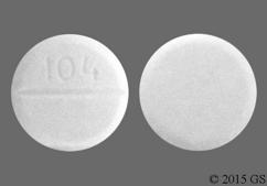 White Round 104 - Oxycodone Hydrochloride / Acetaminophen 5mg-325mg Tablet