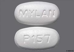 White Oval P157 And Mylan - Pioglitazone Hydrochloride and Metformin Hydrochloride 15mg-850mg Tablet