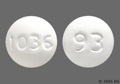 White Round 1036 And 93 - Lisinopril / Hydrochlorothiazide 20mg-12.5mg Tablet