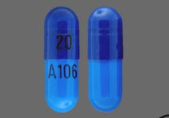 Blue 20 A106 - Fluoxetine Hydrochloride 20mg Capsule