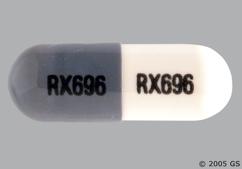 Gray And White Rx696 Rx696 - Minocycline Hydrochloride 100mg Capsule