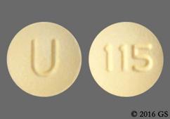 Yellow Round U And 115 - Topiramate 25mg Tablet