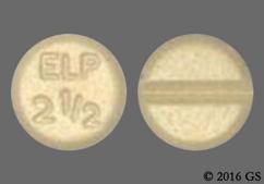 Yellow Round Elp 2 1 / 2 - Enalapril Maleate 2.5mg Tablet
