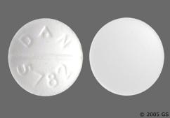 White Round Dan 5782 - Atenolol / Chlorthalidone 50mg-25mg Tablet