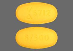 Yellow Oval 5 / 500 And Logo 5712 - Glyburide / Metformin Hydrochloride 5mg-500mg Tablet
