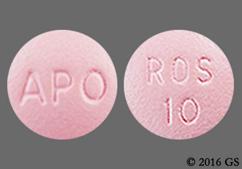Pink Round Ros 10 And Apo - Rosuvastatin Calcium 10mg Tablet