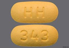 Yellow Oblong Hh And 343 - Valsartan 160mg Tablet