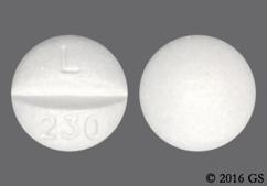 White Round L 230 - Metoprolol Tartrate / Hydrochlorothiazide 50mg-25mg Tablet