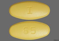 Yellow Oval I And 65 - Valsartan and Hydrochlorothiazide 320mg-25mg Tablet
