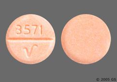 Peach Round 3571 V - Hydrochlorothiazide 25mg Tablet