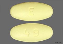 Yellow Oval 49 And E - Losartan Potassium / Hydrochlorothiazide 100mg-25mg Tablet