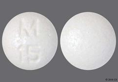 White Round M 15 - Diphenoxylate Hydrochloride / Atropine Sulfate 2.5mg-0.025mg Tablet