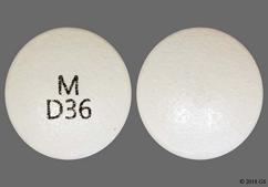 White Round M D36 - Methylphenidate Hydrochloride 36mg Extended-Release Tablet