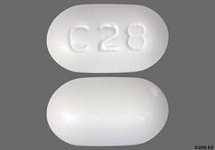 White Oblong C28 - Pioglitazone Hydrochloride and Metformin Hydrochloride 15mg-850mg Tablet