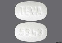 White Oval 5343 And Teva - Sildenafil Citrate 100mg Tablet