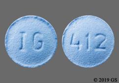 Blue Round Ig And 412 - Finasteride 5mg Tablet