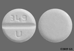 White Round 349 U - Allopurinol 100mg Tablet