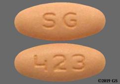 Peach Oblong 423 And Sg - Ranolazine 500mg Extended-Release Tablet