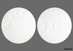 White Round Watson And 3369 - Butalbital / Acetaminophen / Caffeine 50mg-325mg-40mg Tablet
