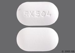 White Oblong Rx 504 - Acyclovir 400mg Tablet