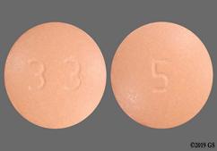 Pink Round 33 And 5 - Felodipine 5mg Extended-Release Tablet