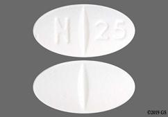 White Oval N 25 - Metoprolol Succinate 25mg Extended-Release Tablet