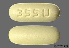 Yellow Oblong 355 U - Tramadol Hydrochloride 50mg Tablet