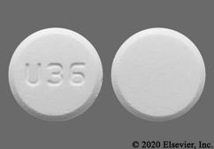 White Round U36 - Acetaminophen / Codeine Phosphate 300mg-30mg Tablet