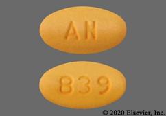 Yellow Oval An And 839 - Valsartan 160mg Tablet