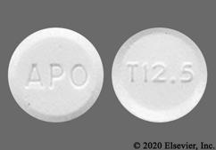 White Round Apo And T12.5 - Tetrabenazine 12.5mg Tablet