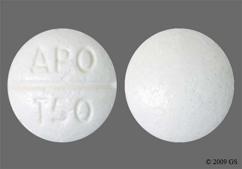 White Round Apo T50 - Trazodone Hydrochloride 50mg Tablet