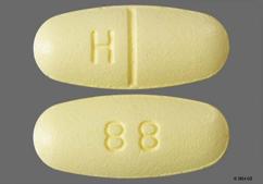 Yellow Oblong H And 88 - Levetiracetam 500mg Tablet