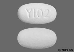White Oval Y102 - Ciprofloxacin Hydrochloride 500mg Tablet