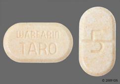 Peach Oblong Warfarin Taro And 5 - Warfarin Sodium 5mg Tablet