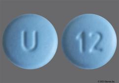 Blue Round U And 12 - Cyclobenzaprine Hydrochloride 10mg Tablet