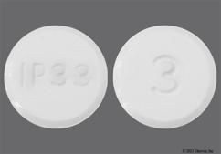 White Round 3 And Ip 33 - Acetaminophen / Codeine Phosphate 300mg-30mg Tablet
