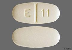 Yellow Oval E 11 - Levetiracetam 500mg Tablet