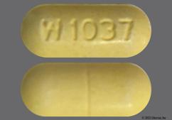 Yellow Oblong W 1037 - Methenamine Hippurate 1g Tablet