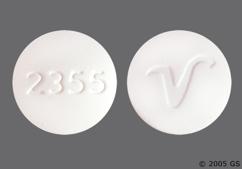 White Round V And 2355 - Butalbital / Acetaminophen / Caffeine 50mg-325mg-40mg Tablet