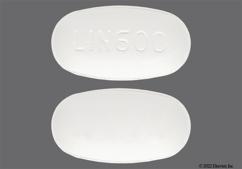 White Oblong Lin 600 - Linezolid 600mg Tablet