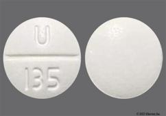 White Round U 135 - Clonidine Hydrochloride 0.1mg Tablet